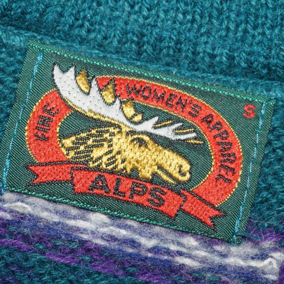 Vintage 80s Alps Fair Isle Wool Sweater Small - Picture 4 of 7
